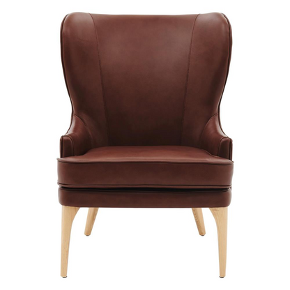 Bjorn Top Grain Leather Accent Chair - Retro Design with Modern Comfort