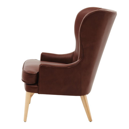 Bjorn Top Grain Leather Accent Chair - Retro Design with Modern Comfort