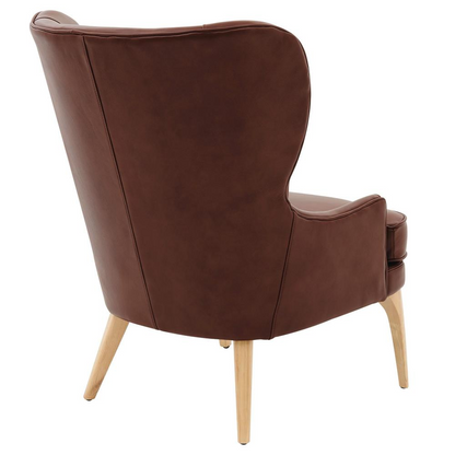 Bjorn Top Grain Leather Accent Chair - Retro Design with Modern Comfort