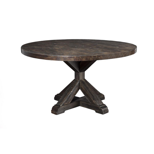 Newberry Round Dining Table, Salvaged Grey - Rustic Elegance for Your Dining Room