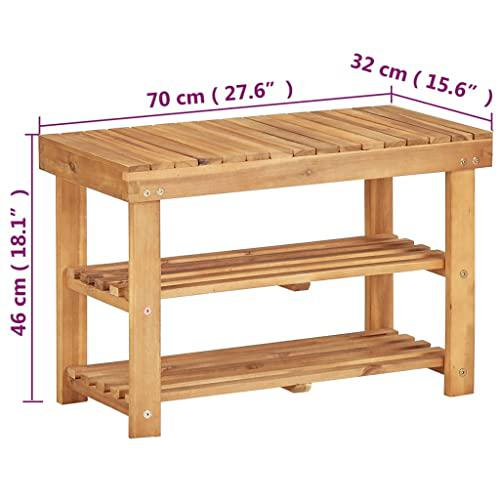 Sizing information for a shoe rack made from solid acacia wood