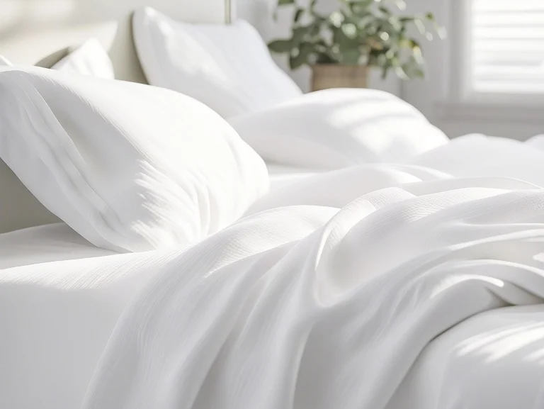 crisp white bed linens