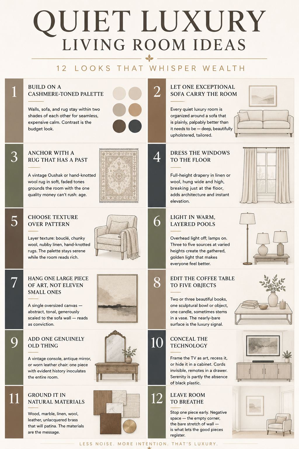 Quiet luxury living room ideas